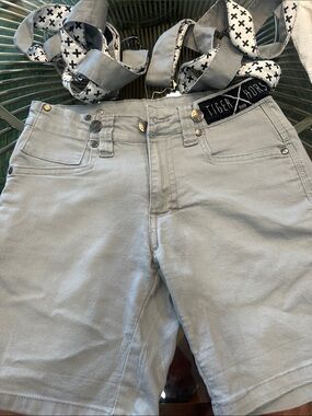 Tiger Horse Light Gray Men’s Jean suspender Shorts